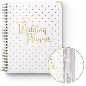 Wedding Planner Book 132 Pages for Your Perfect Day White & Gold Sprial Undated
